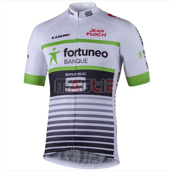 2018 Maglia Fortuneo Samsic Manica Corta Bianco